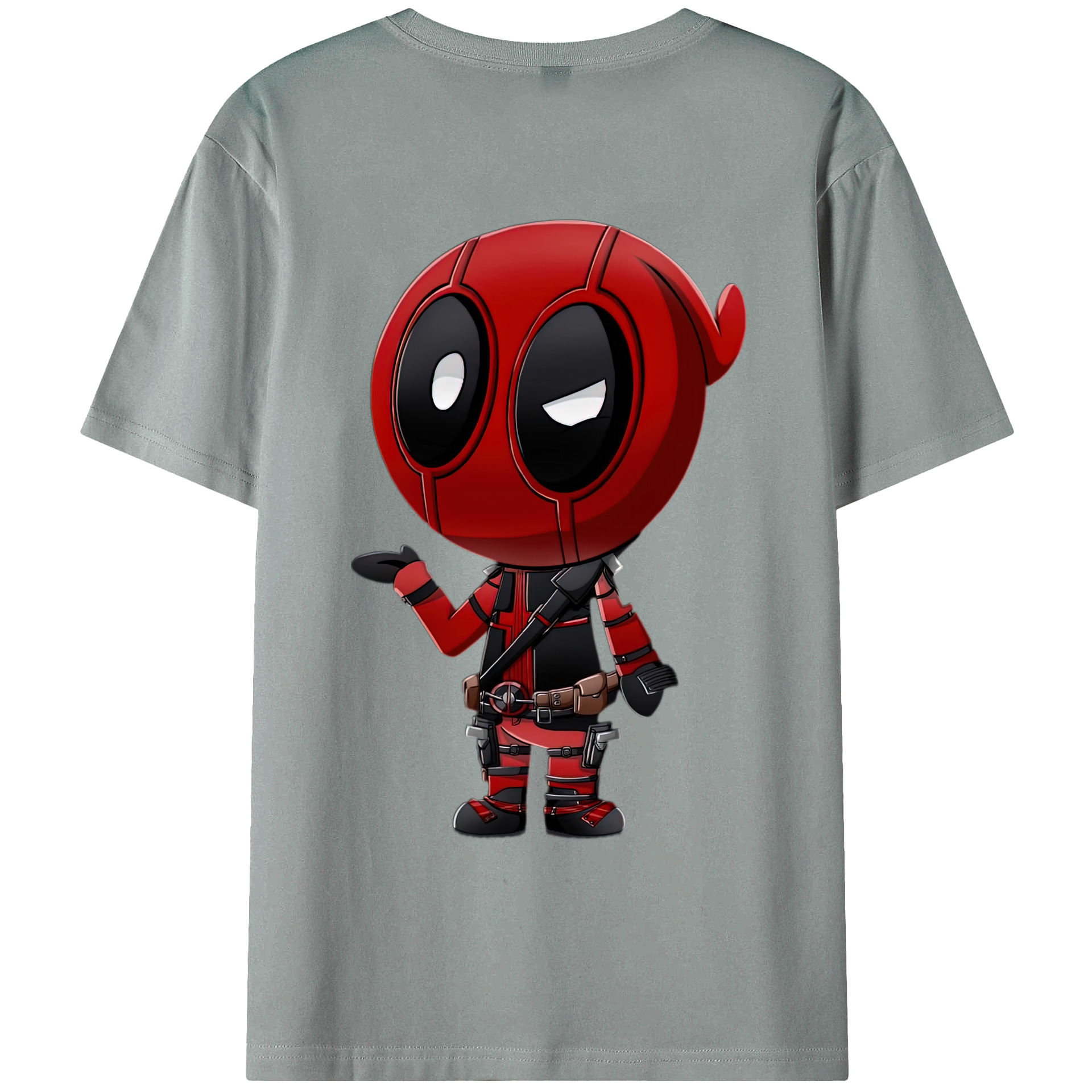 （画像用） Deadpool デッドプール 綿100％ メンズ半袖Tシャツ（バックプリント） 通気性